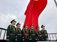 Sacred flag-raising ceremonies held on the first day of Lunar New Year